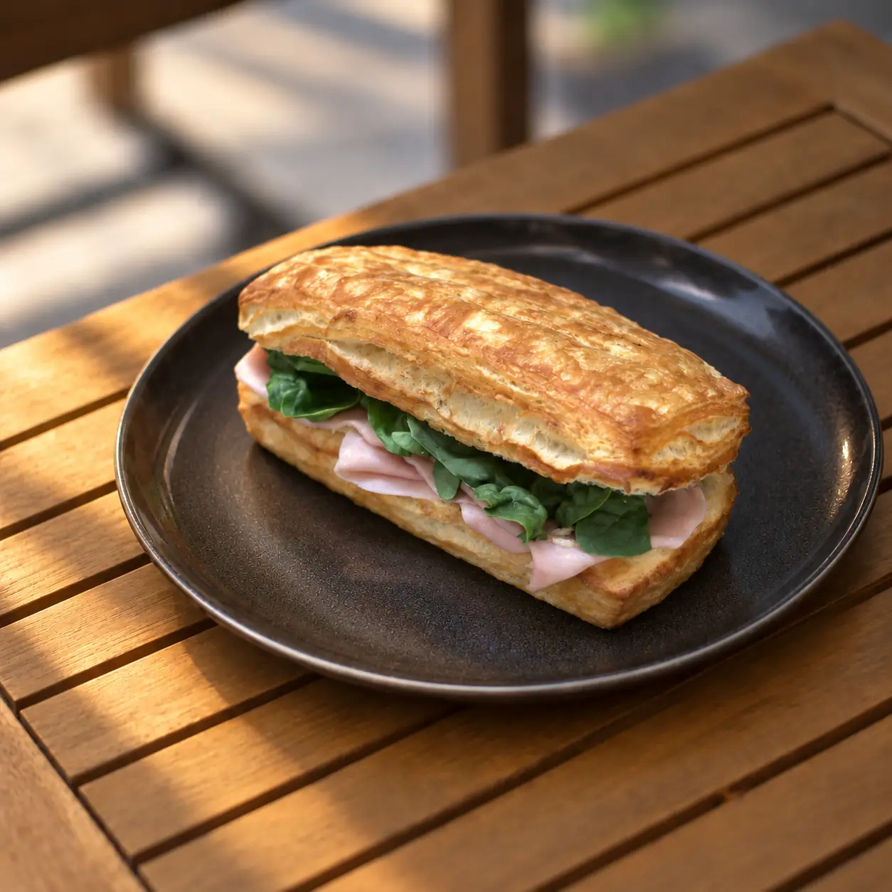 Chapata de jamón y Gouda